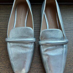 Veronica Beard Women's Silver Grier Metallic Leather Loafers